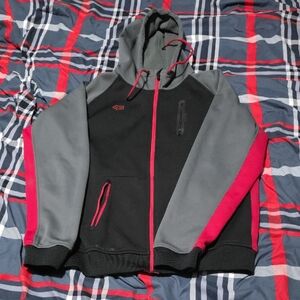 Mens Fox  Black and Gray Jacket with Red Accents